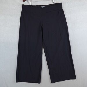 Eileen Fisher Pants Wide Leg Womens Large Black Crepe Pull On